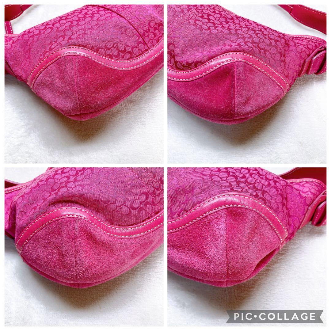 バッグ Coach Soho Hobo Suede Leather Pink Rare