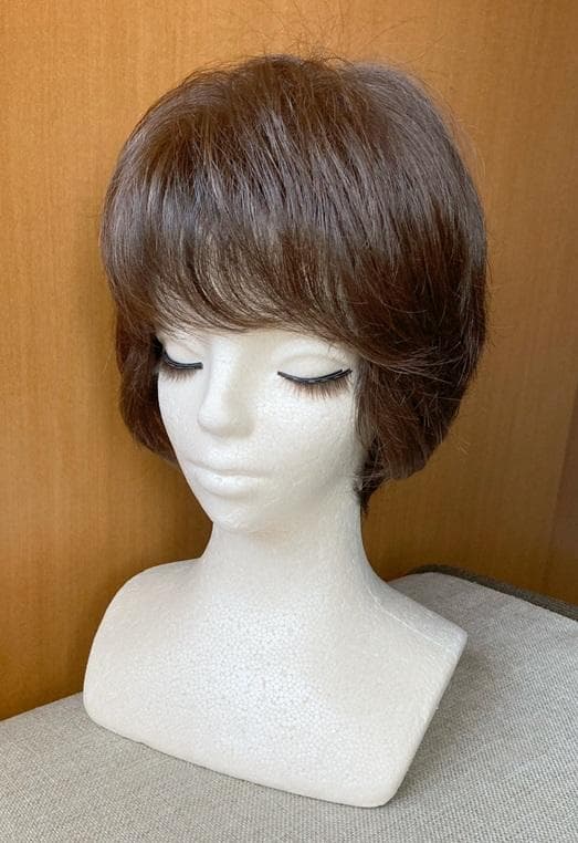 マダムヒロコ　キューティーショート　総手植え　人毛MIX　 ブラウン