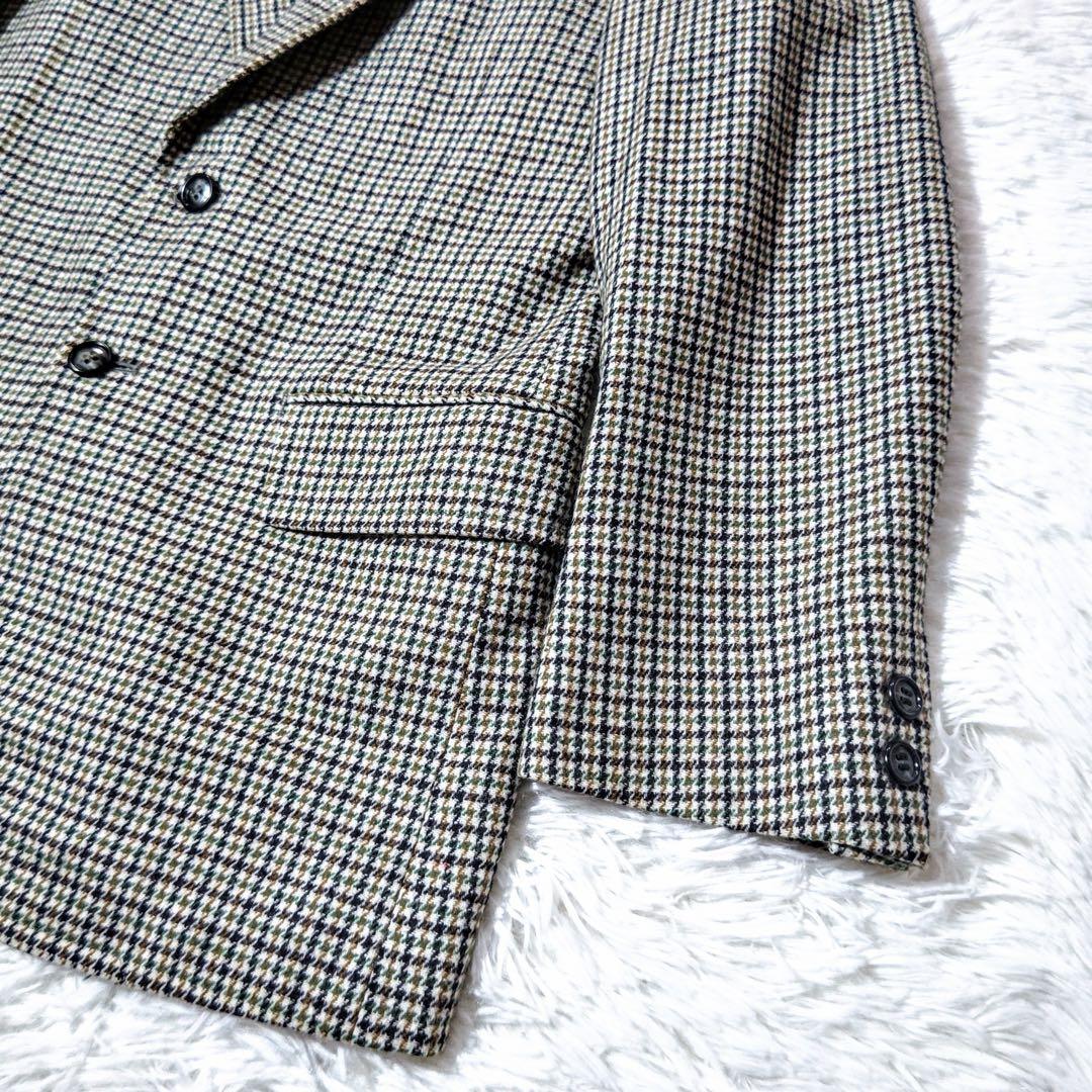 バーバリーズ　テーラードジャケット　チェック柄　純毛　カジュアル　2ボタン　A4