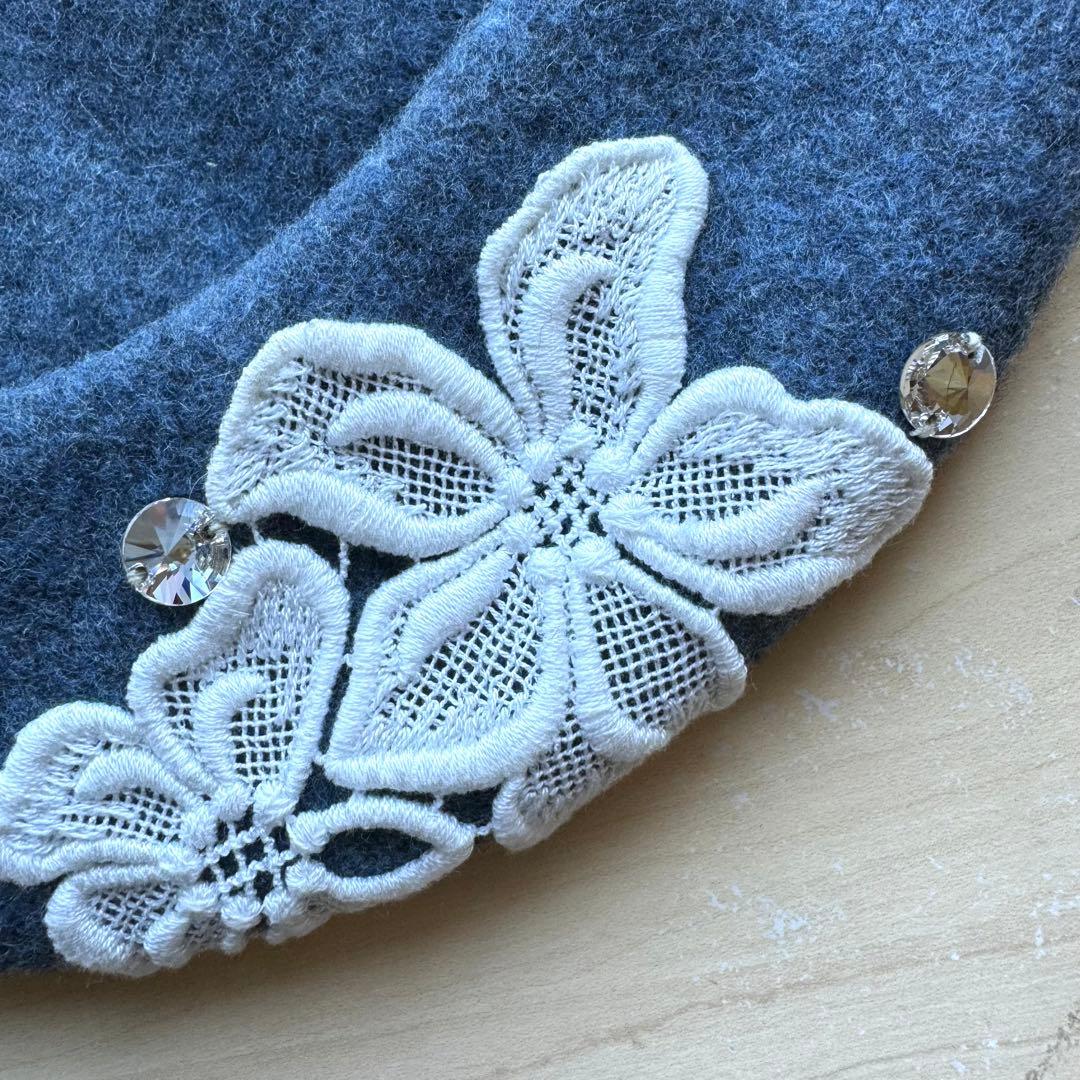 新品★アシーナニューヨーク　Amanda Beret　ベレー帽　ウール　フラワー