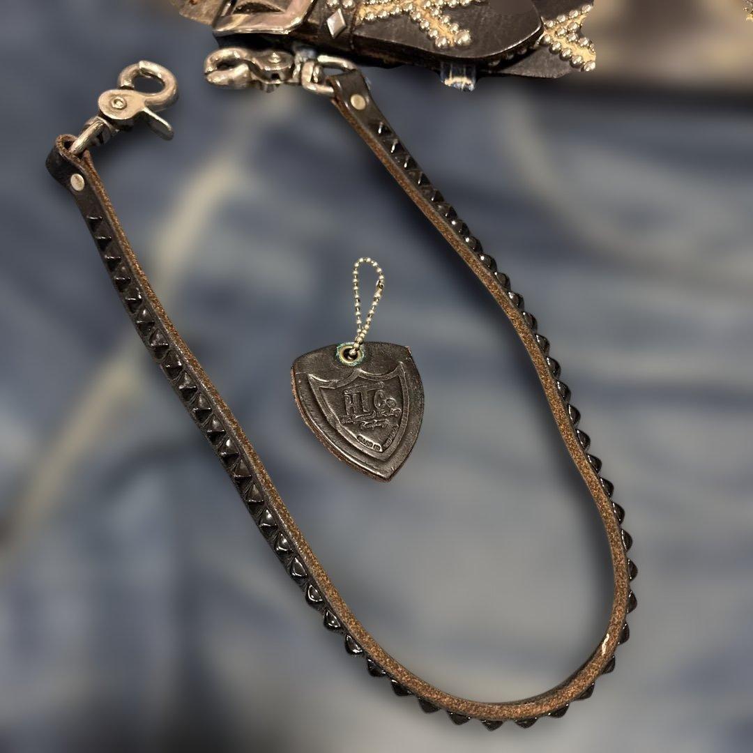 HTC レザー　ウォレットコード　ピラミッド　ブラック