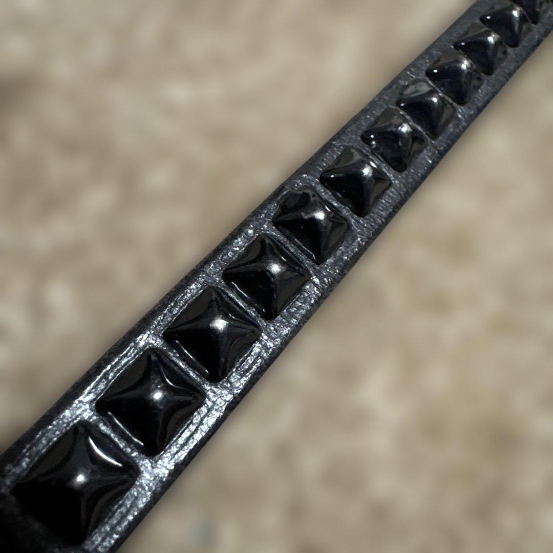 HTC レザー　ウォレットコード　ピラミッド　ブラック