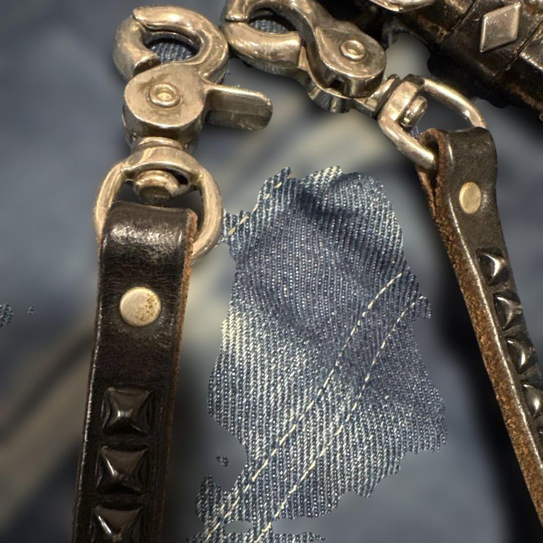 HTC レザー　ウォレットコード　ピラミッド　ブラック