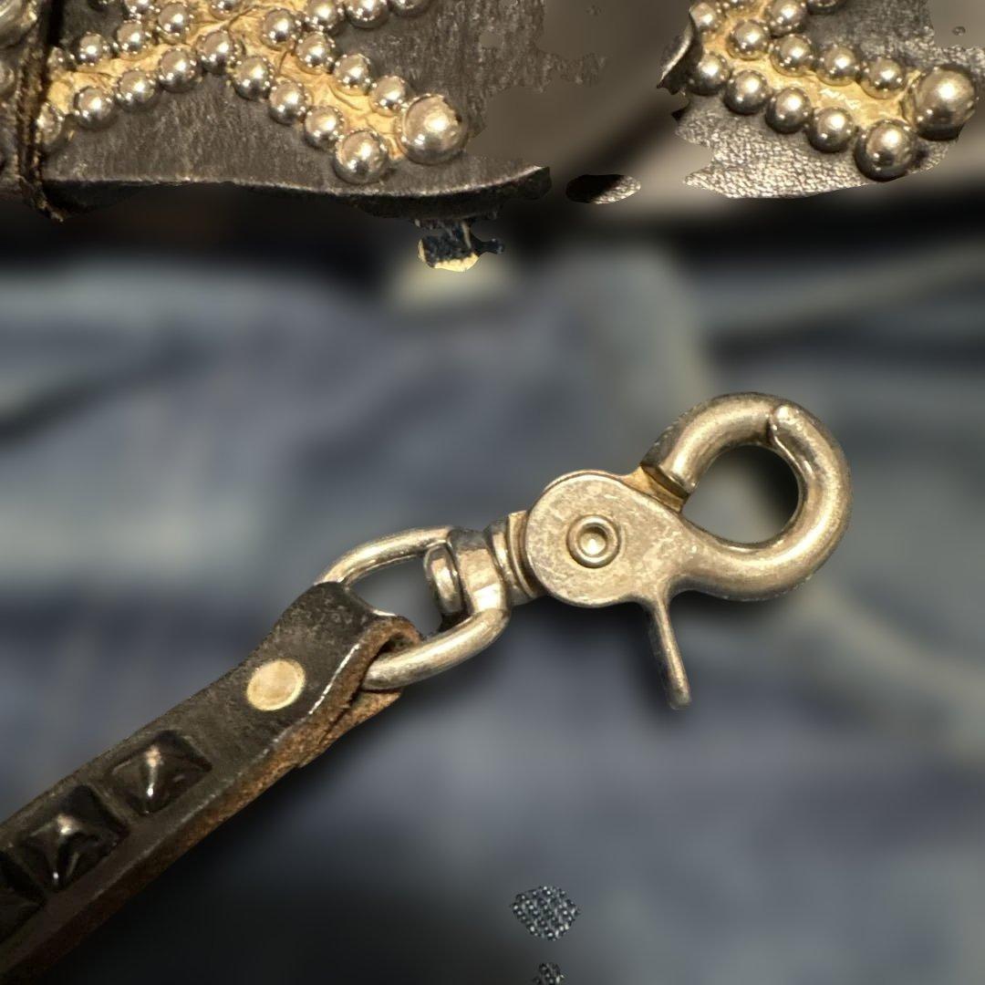 HTC レザー　ウォレットコード　ピラミッド　ブラック