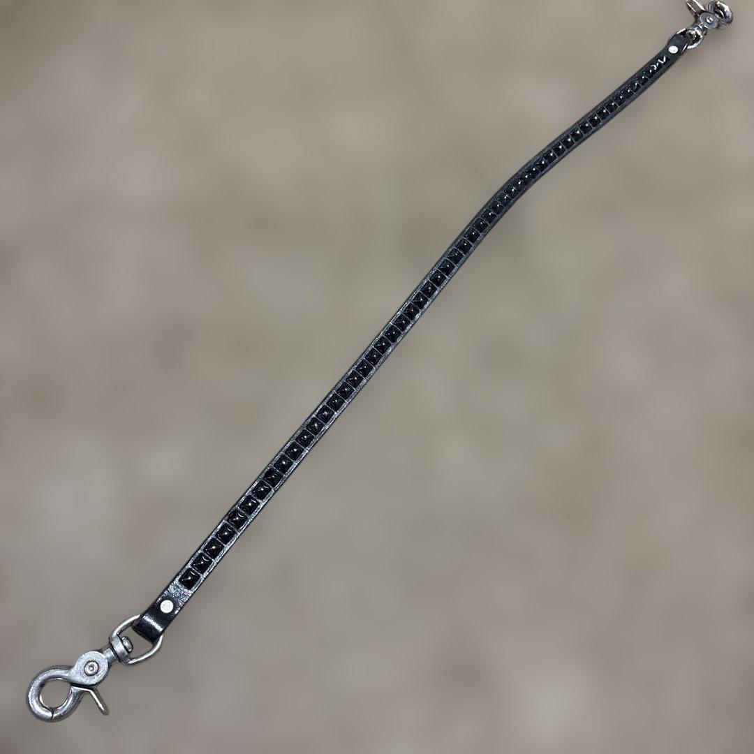 HTC レザー　ウォレットコード　ピラミッド　ブラック