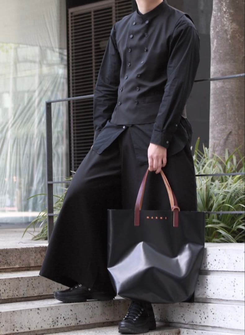 美品★S'YTE★ブラックダブルブレストスタンドカラージレベスト