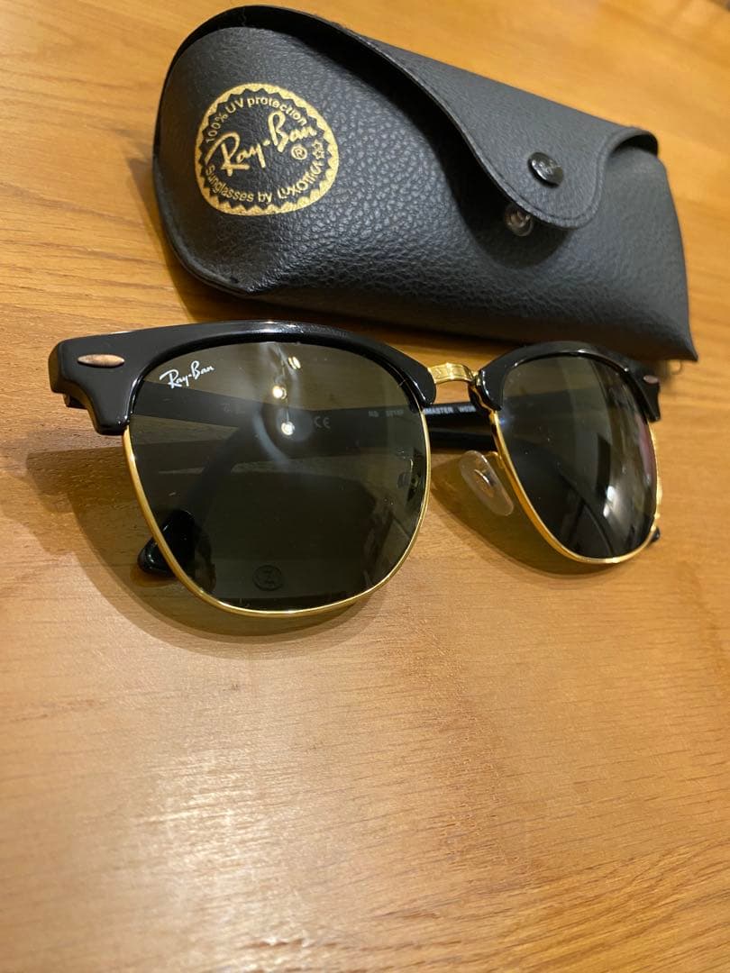 Ray-Ban クラブマスター BLK/GLD ラウンドサングラス