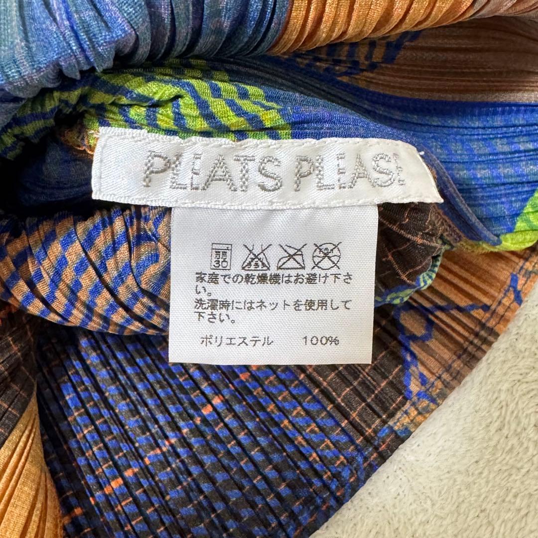 極美品✨PLEATS PLEASE プリーツ　長袖　総柄　マルチカラー