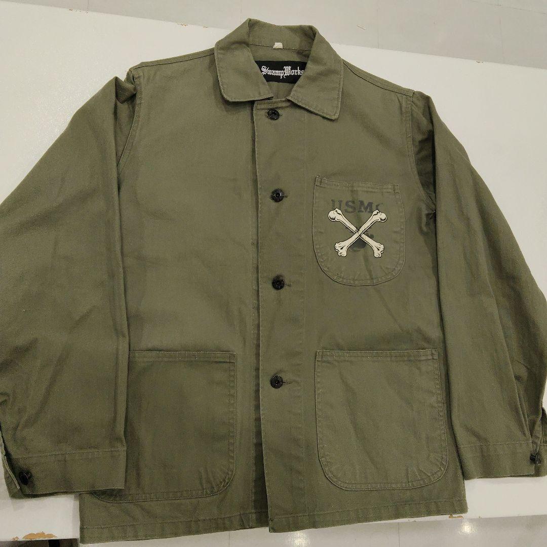 希少　USMC 骨デザイン ボーン　ジャケット オリーブドラブ　ミリタリー