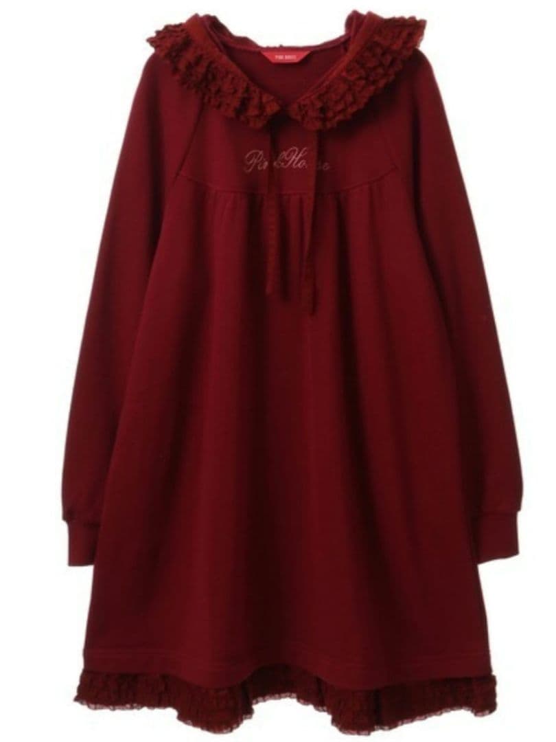 ピンクハウス　2022　フリル使いフーディチュニック　定価30800円