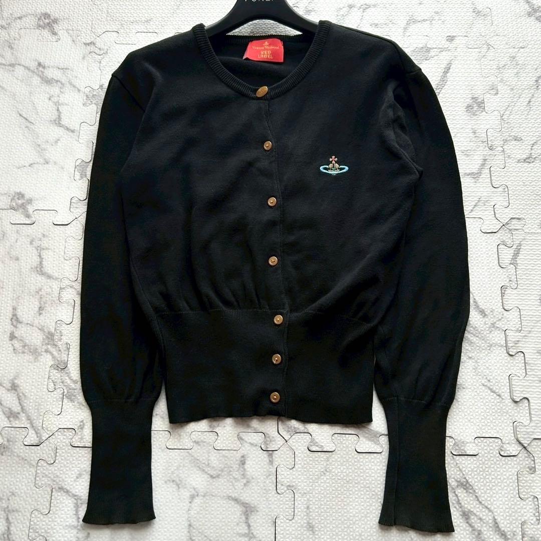 ヴィヴィアンウエストウッドレッドレーベル カラーオーブロゴ刺繍 カーディガン