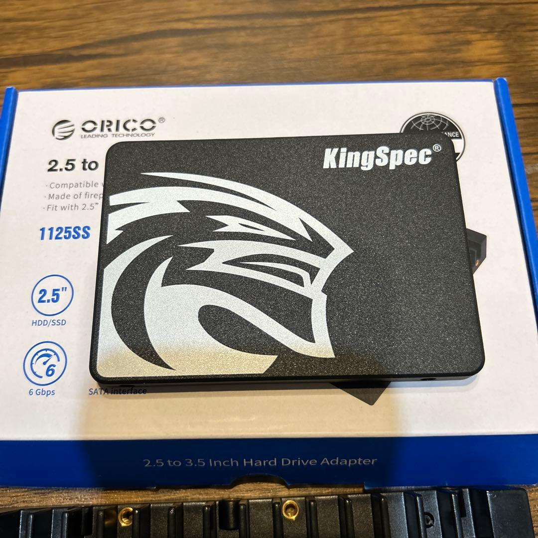 KingSpec 2TB SSD + 2.5インチから3.5インチアダプター