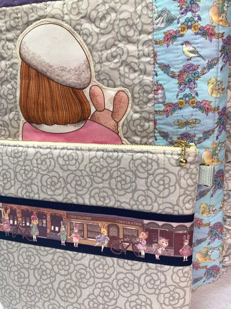 フリルバッグ ポーチ 2点セット ビッグコラコラ ジョリーフルール 女の子 白