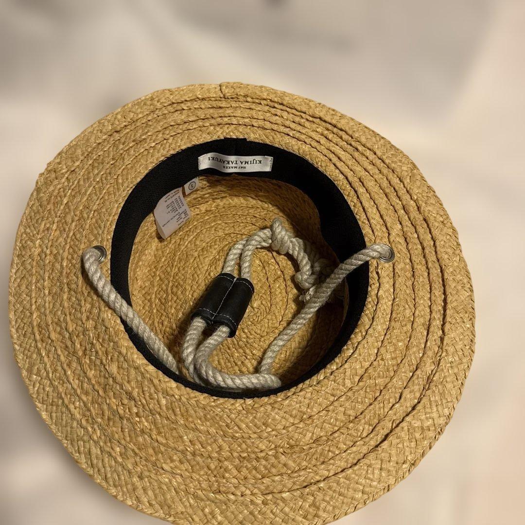 キジマタカユキ　麦わら帽子　ロープ紐付き　ラフィアハット22ss