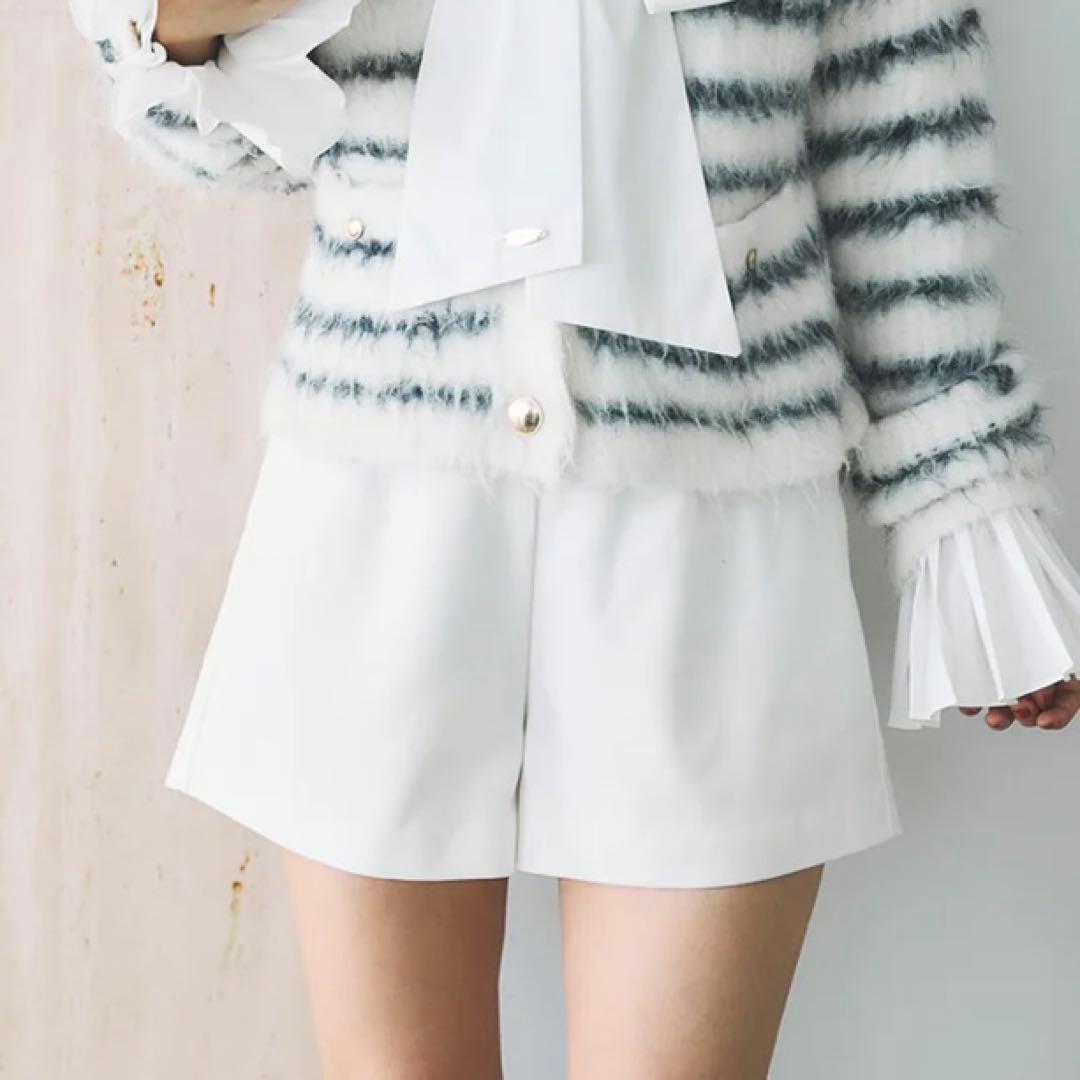 【S】ポローラ　クラシックハイウエストショートパンツ　オフホワイト