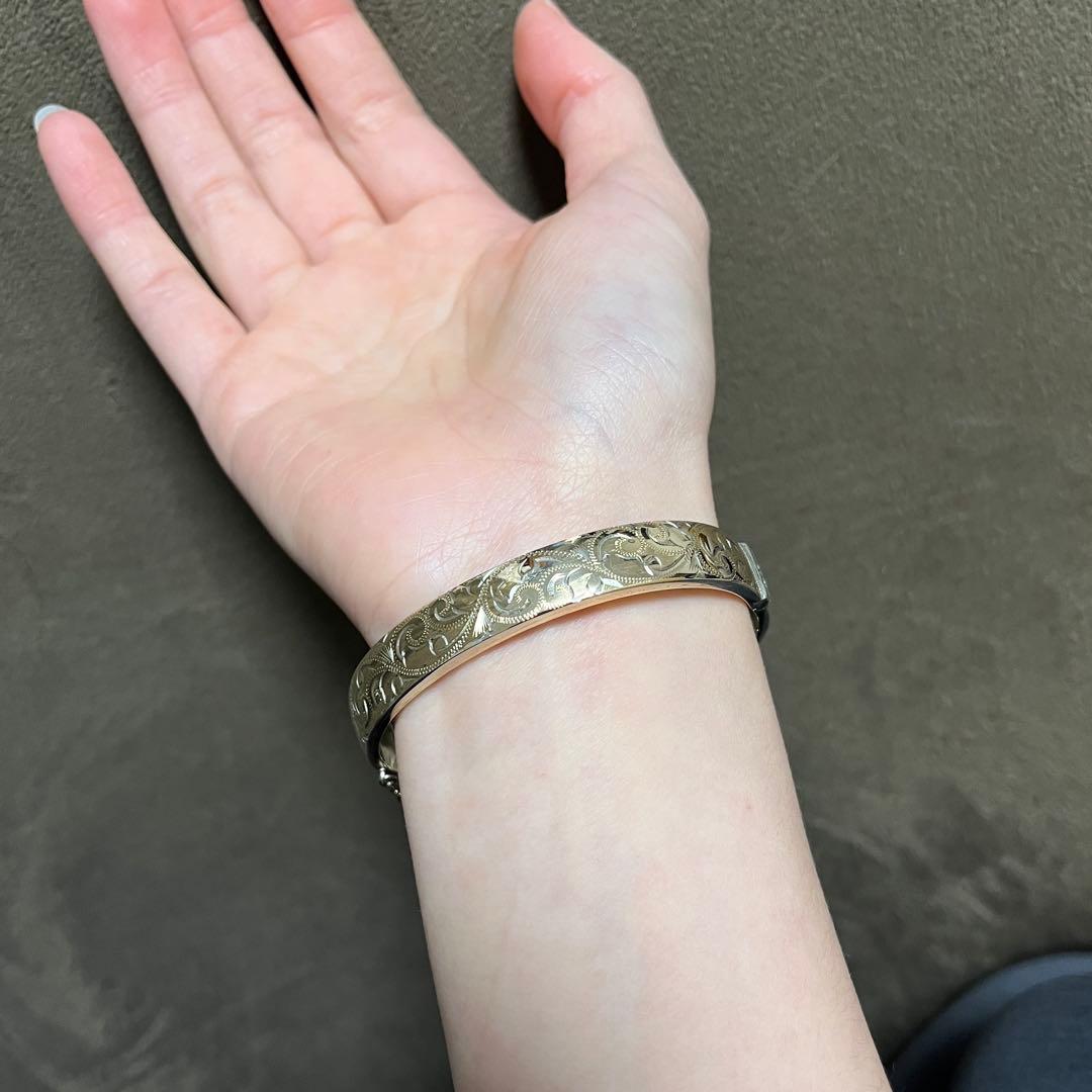 9k 9金　バングル　英国　ヴィンテージ　イギリス　アンティーク　ブレスレット