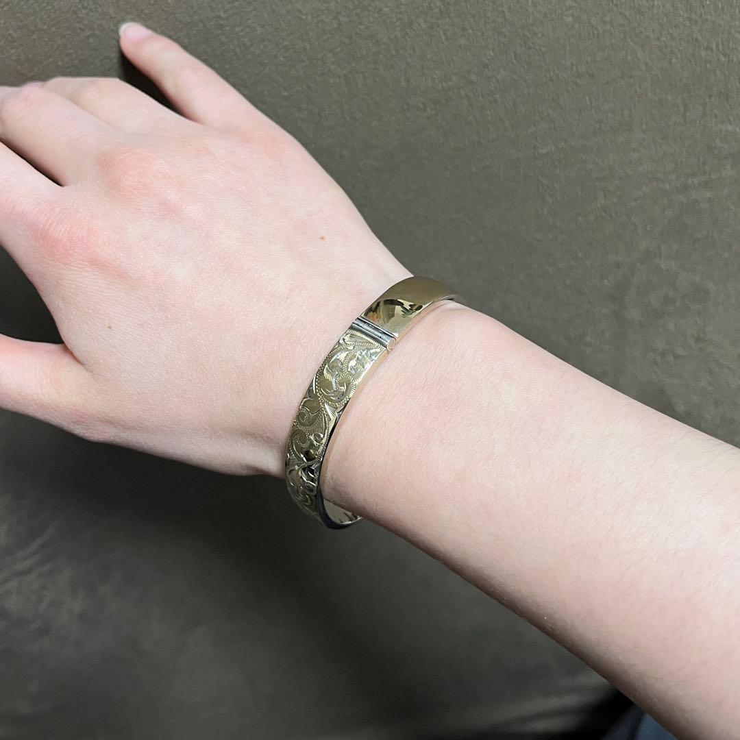 9k 9金　バングル　英国　ヴィンテージ　イギリス　アンティーク　ブレスレット