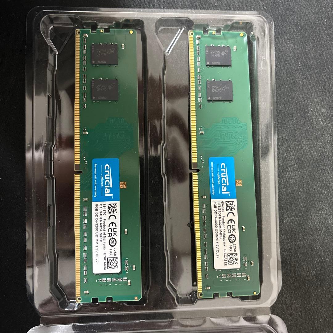 Crucial DDR4 8GB メモリー 2枚セット