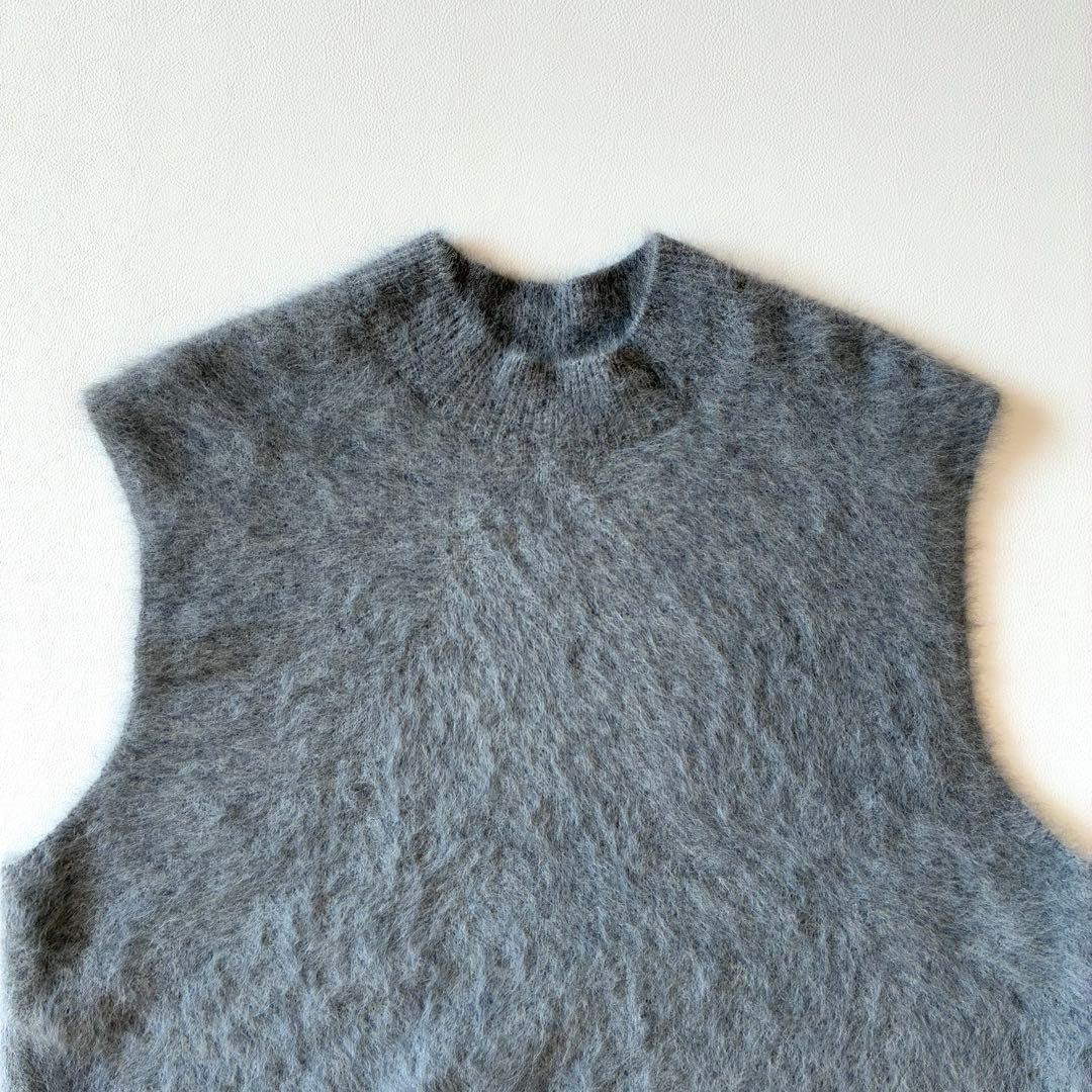未使用✨OHGA　オーガ　FOX KNIT VEST　カシミヤ　グレー　ふわふわ