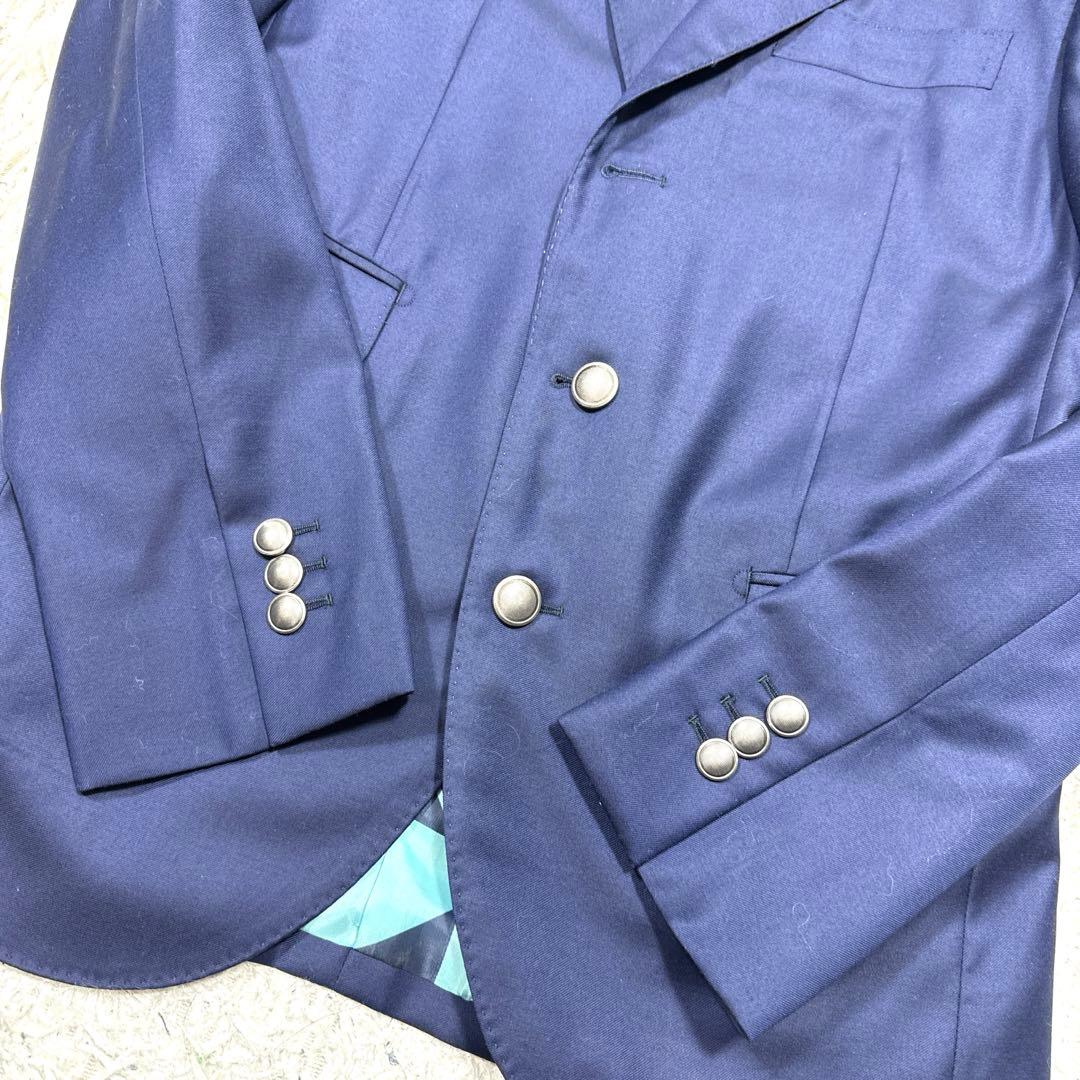 極美品　ロロピアーナ　テーラードジャケット　カシミヤ混　SUPER170's 紺