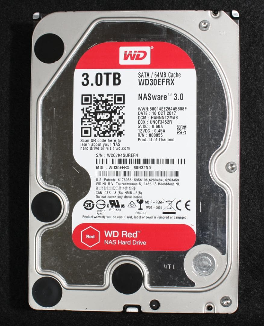 WESTERN DIGITAL WD30EFRX レッド 3TB 6686時間