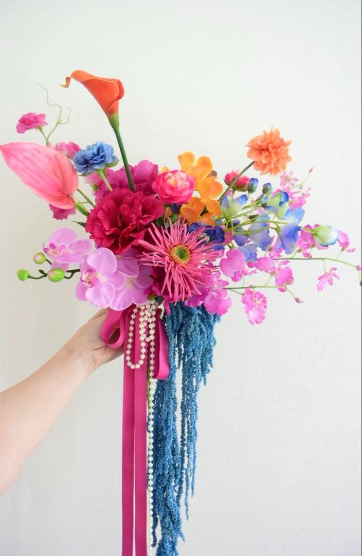 コーラル⭐︎ ブーケ　ヘアパーツ　ブートニア