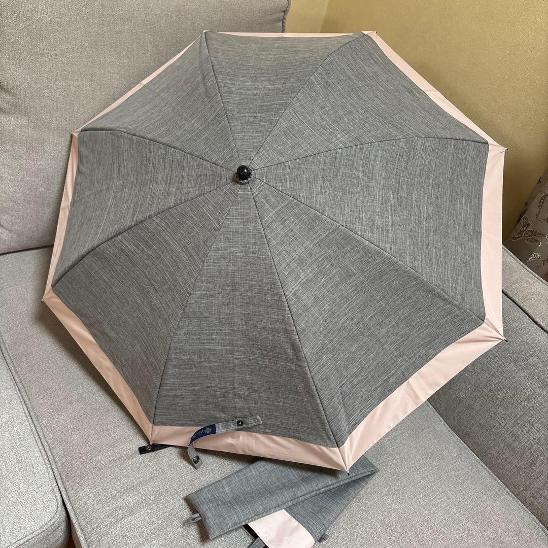 芦屋ロサブラン２段折り畳み日傘 グレーとピンク美品