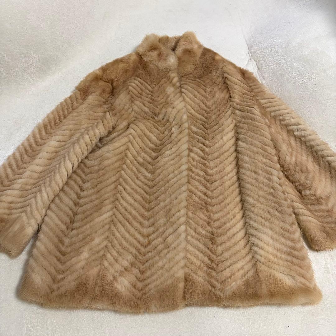 金サガ サガミンク ミンクコート ファーコート 毛皮 リアルファー ホワイト