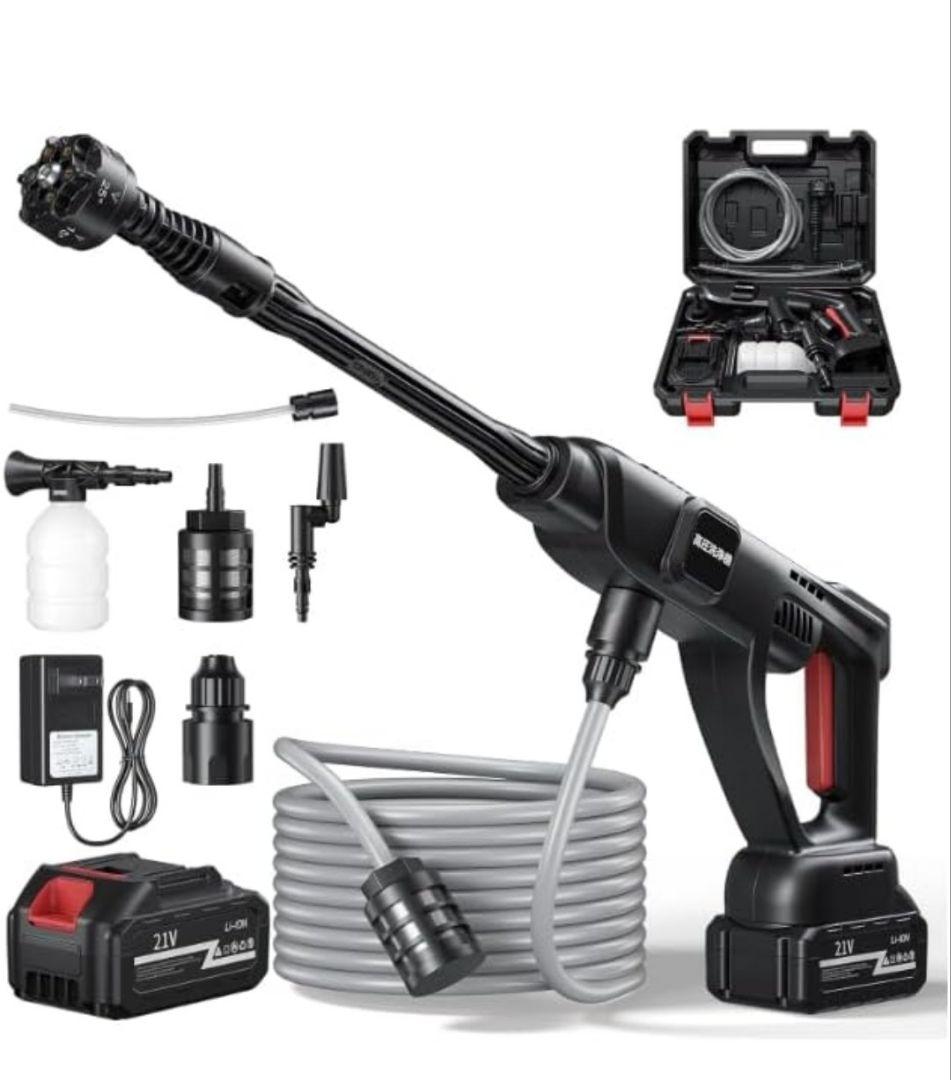 コードレス高圧洗浄機 充電式 8MPa 洗車 掃除 多機能 専用ケース付き