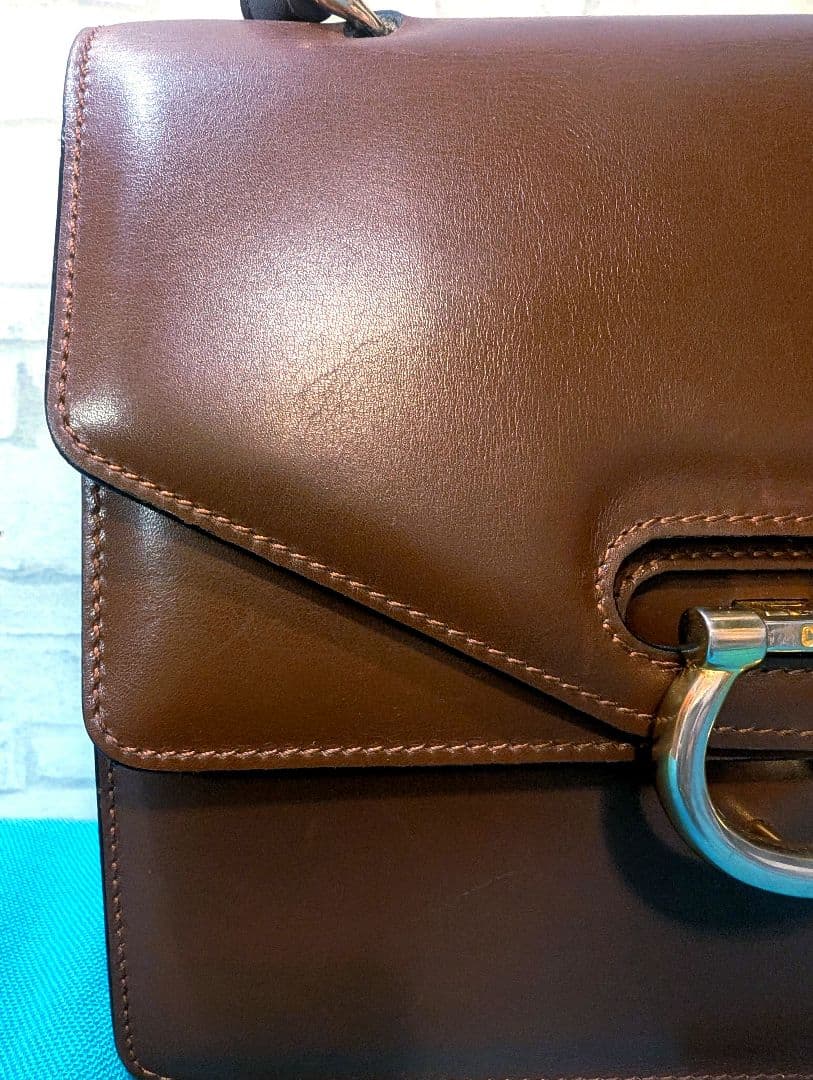 美品♥希少♥セリーヌ ハンドバッグ レザー ガンチーニ フォーマル CELINE