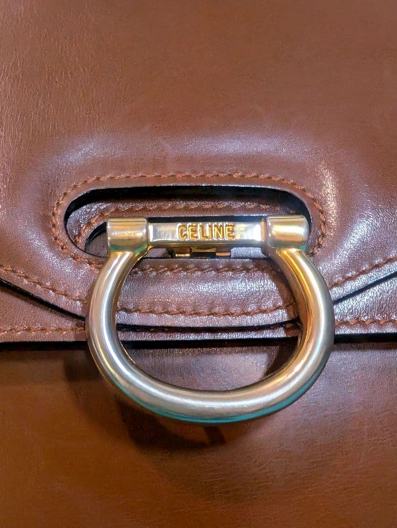 美品♥希少♥セリーヌ ハンドバッグ レザー ガンチーニ フォーマル CELINE