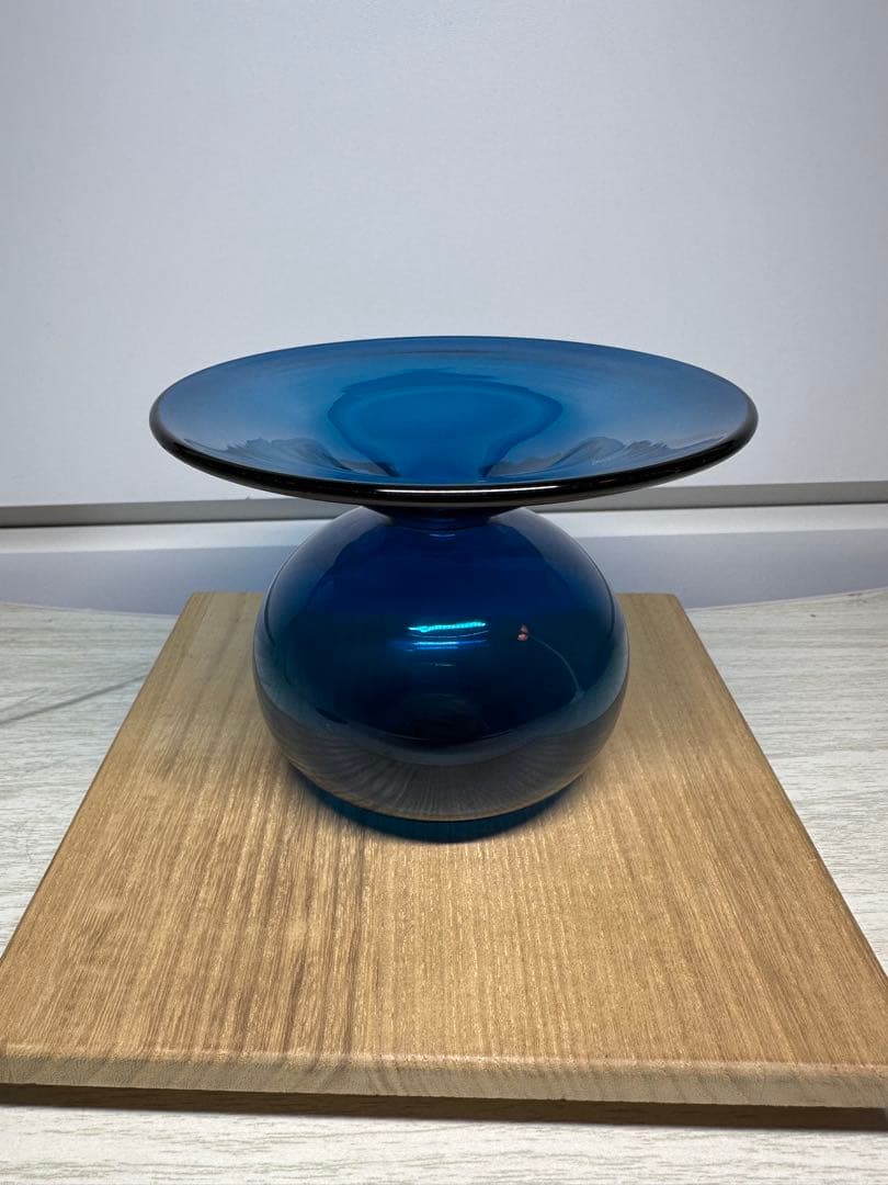 レア　由水常雄　紺瑠璃壺　正倉院ガラス器模　美品　木箱つき