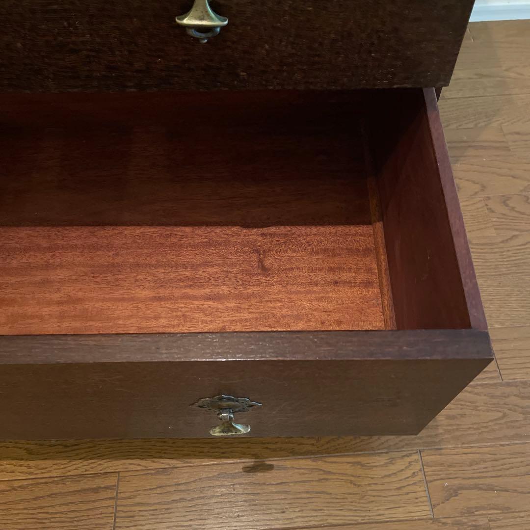 アンティーク オーク材　チェスト キャビネット　真鍮　キャスター