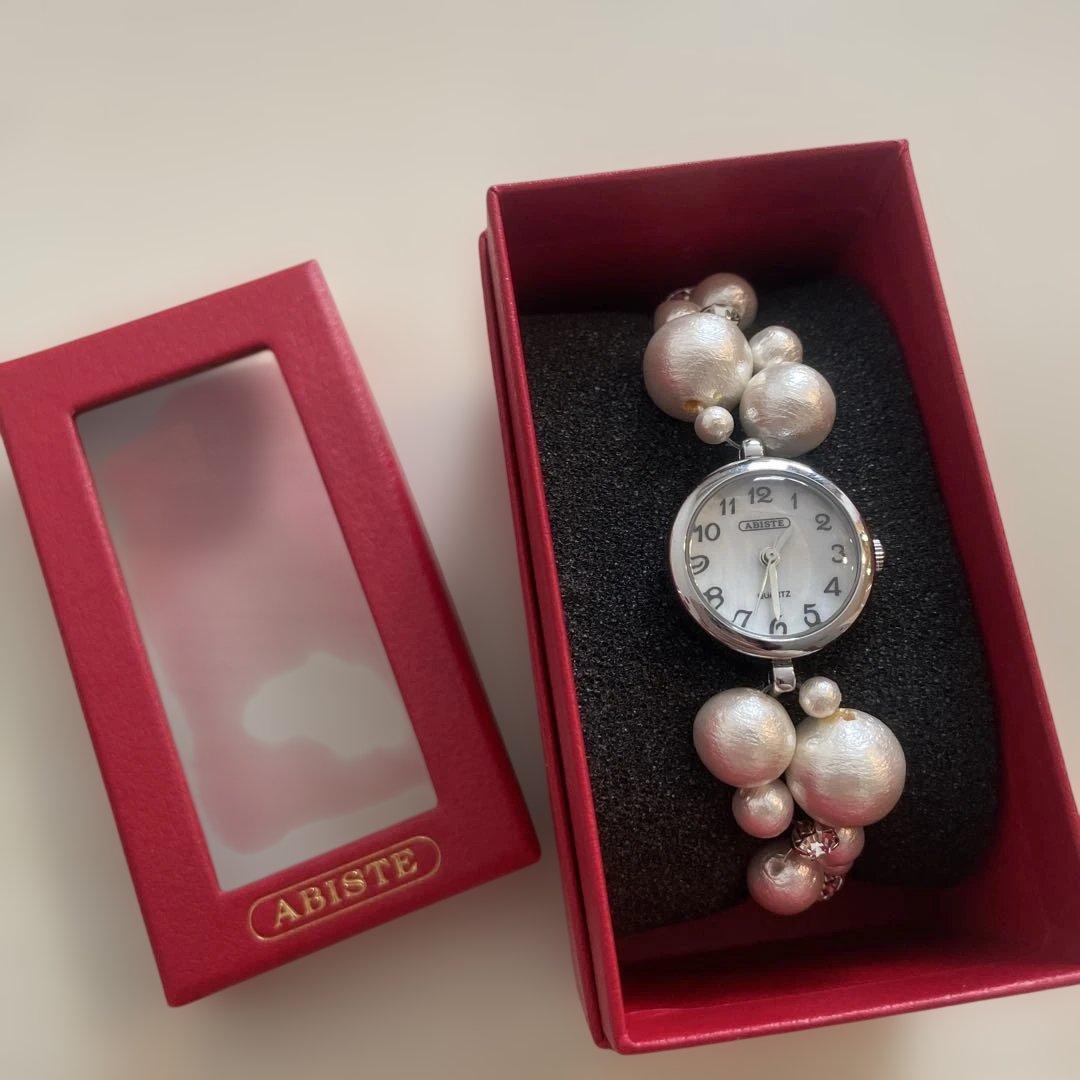【機内販売限定】ABISTE コットンパールウォッチ 時計