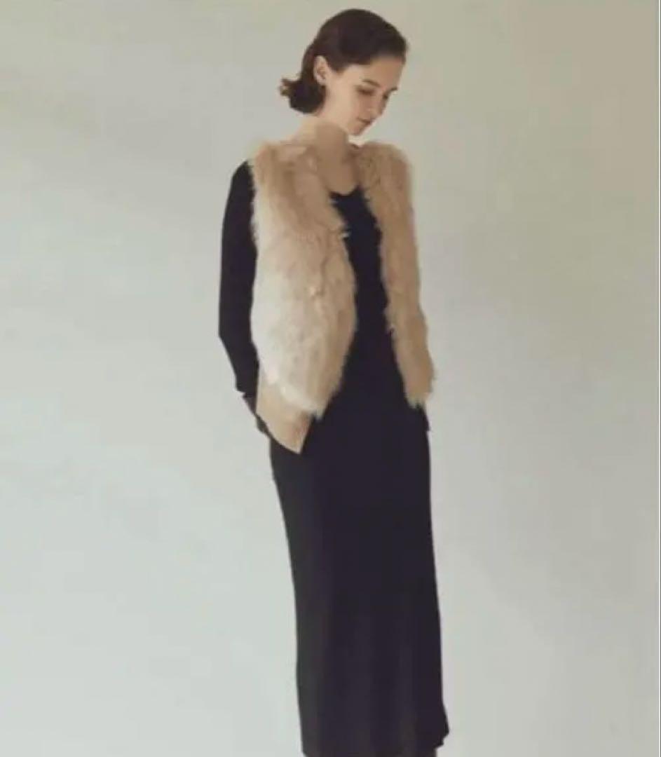 即日発送◎アルアバイル　ルルウィルビー フェイクファードッキングショートジレ