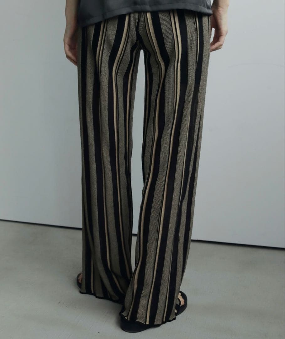 【anuke】完売アイテム＿ストライプニットパンツ 38サイズ