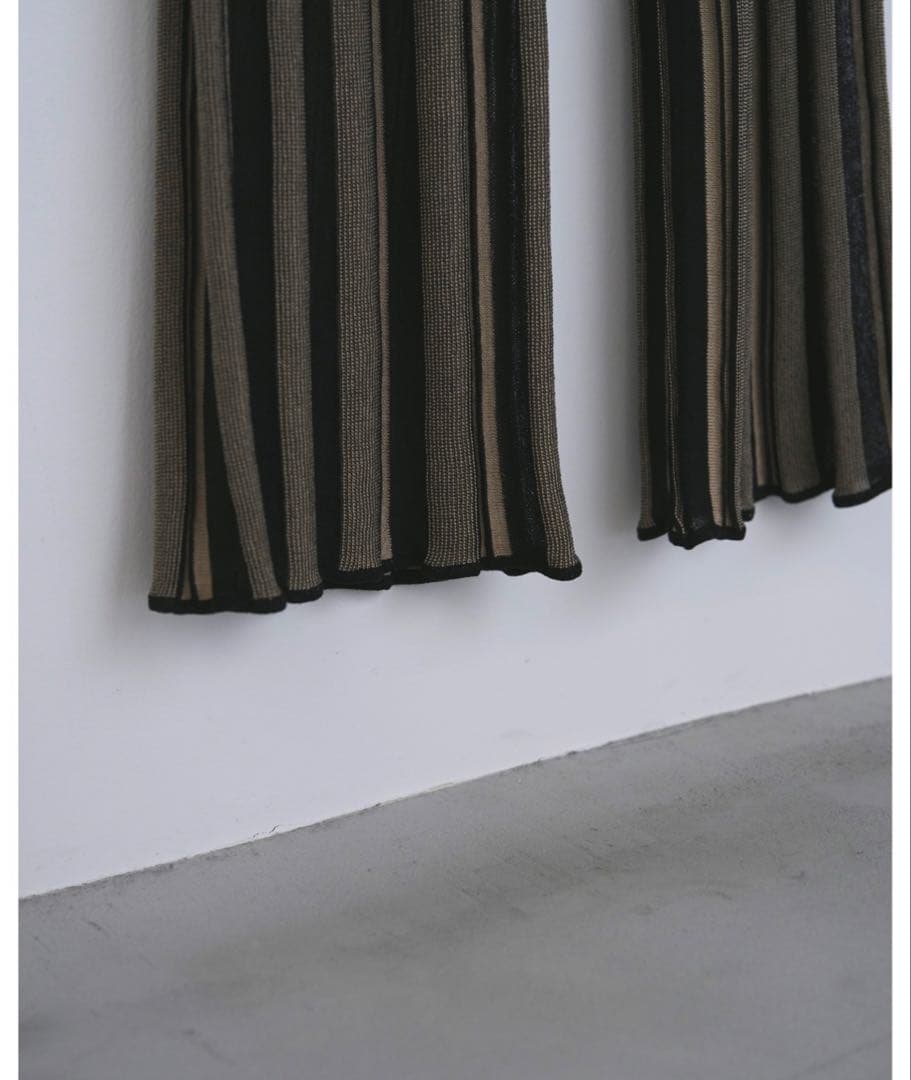 【anuke】完売アイテム＿ストライプニットパンツ 38サイズ