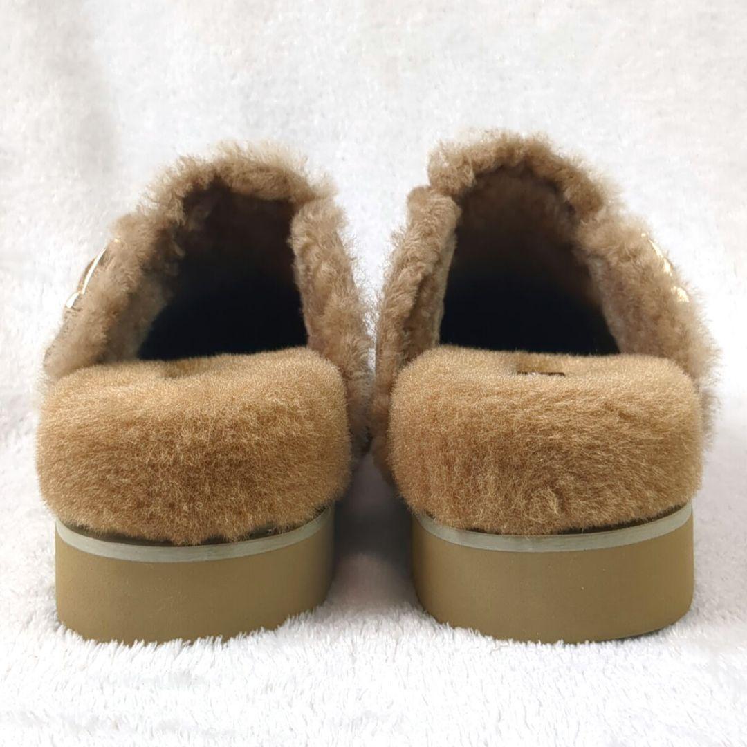 MOHI... モヒ　サボサンダル　ファー　スエード　キャメル　サイズ37