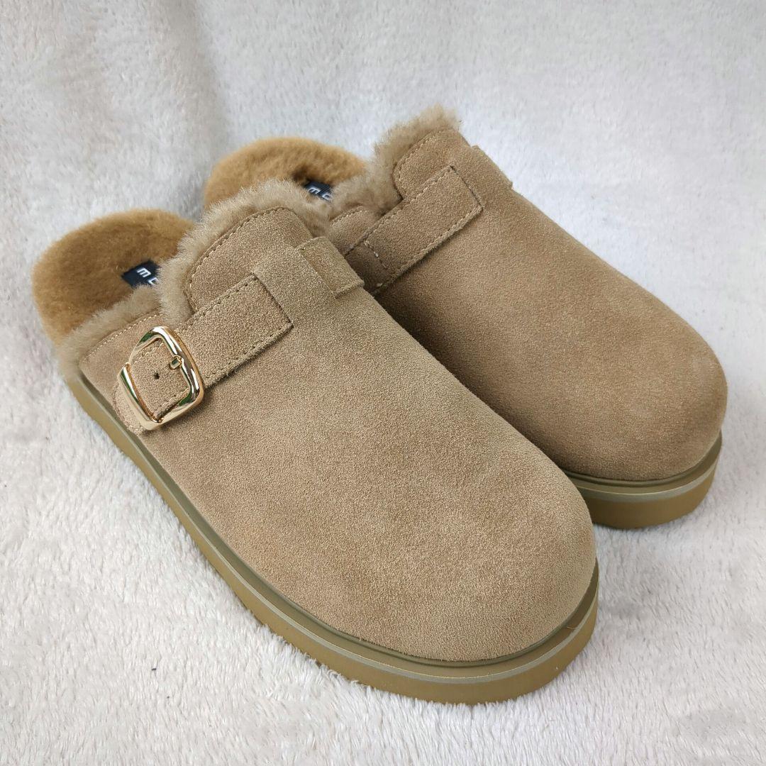 MOHI... モヒ　サボサンダル　ファー　スエード　キャメル　サイズ37