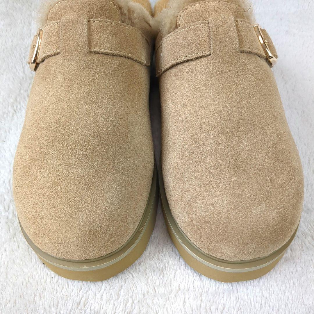 MOHI... モヒ　サボサンダル　ファー　スエード　キャメル　サイズ37