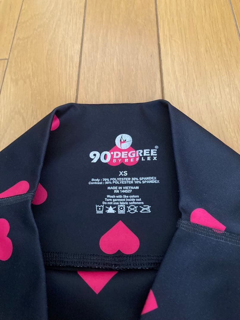 JAZZERCISE ハート柄レギンス 黒/ピンク　サイズXS