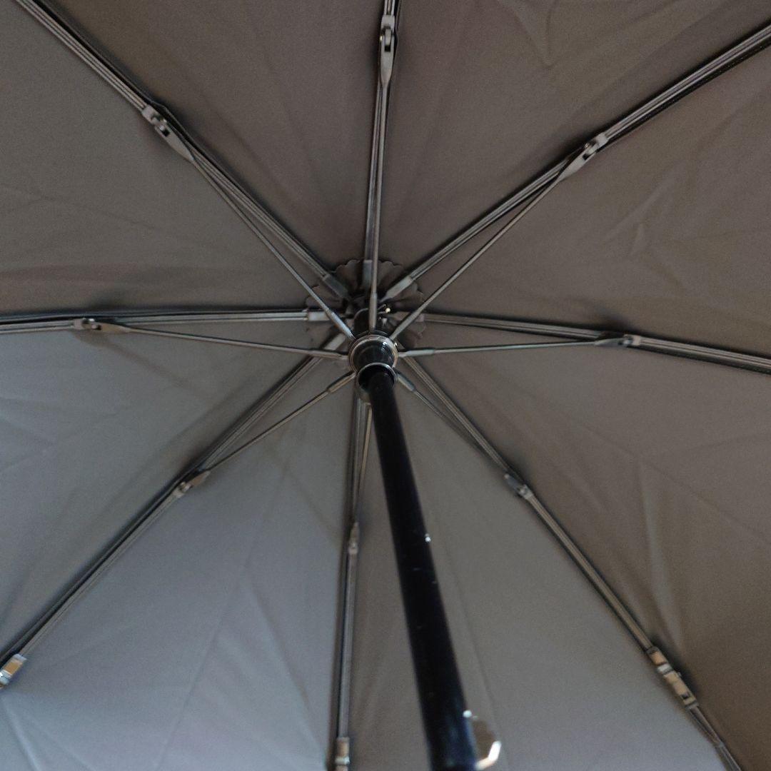 サンバリア100 折りたたみ日傘　2段折 モカ　ストライプ