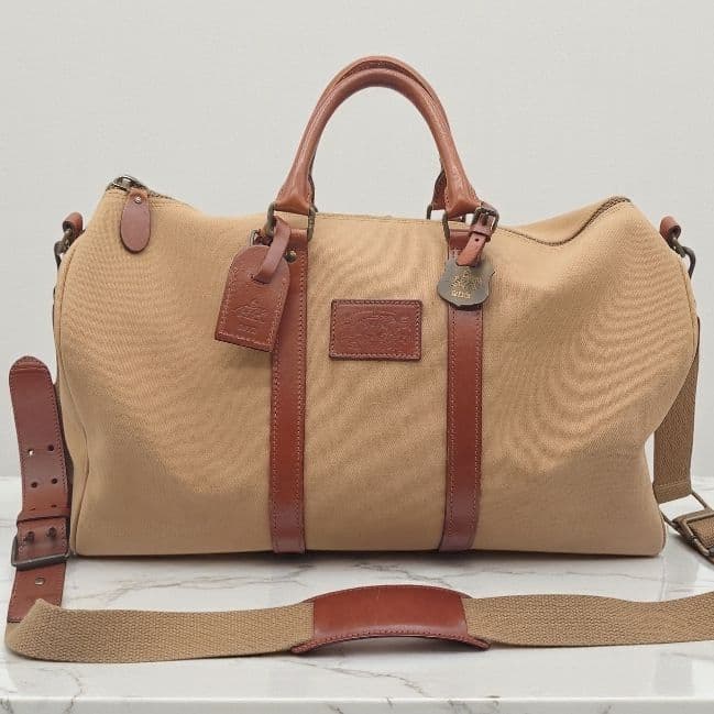 【ヴィンテージ】ラルフローレン　サファリ　キャンバス　レザー　 ボストンバッグ