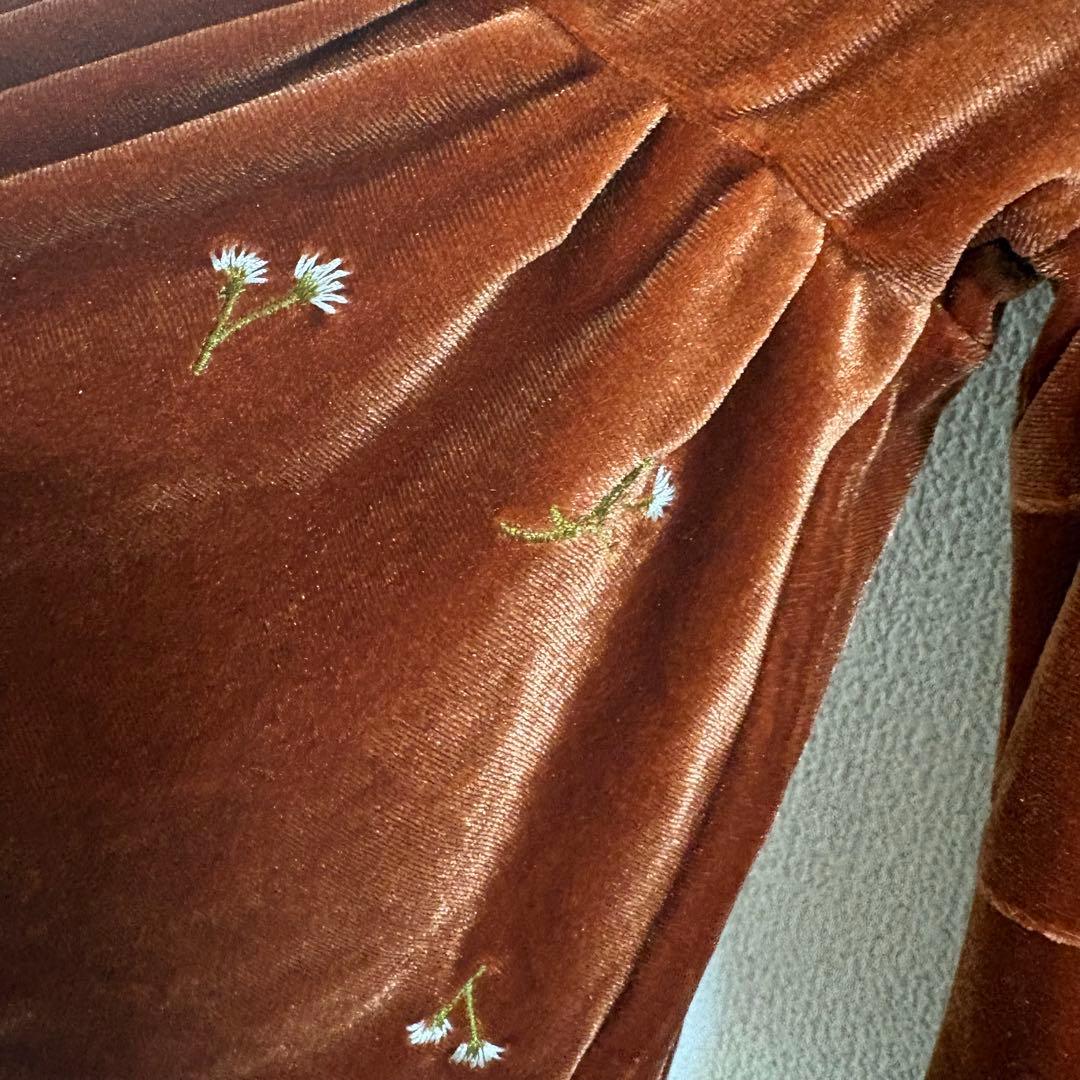 Kastaneオケージョンドレス ベルベットドレス キャメル