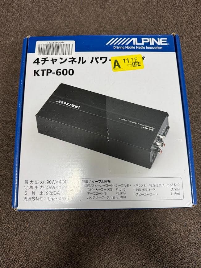 ALPINE アルパイン 4チャンネルパワーアンプ KTP-600 未使用