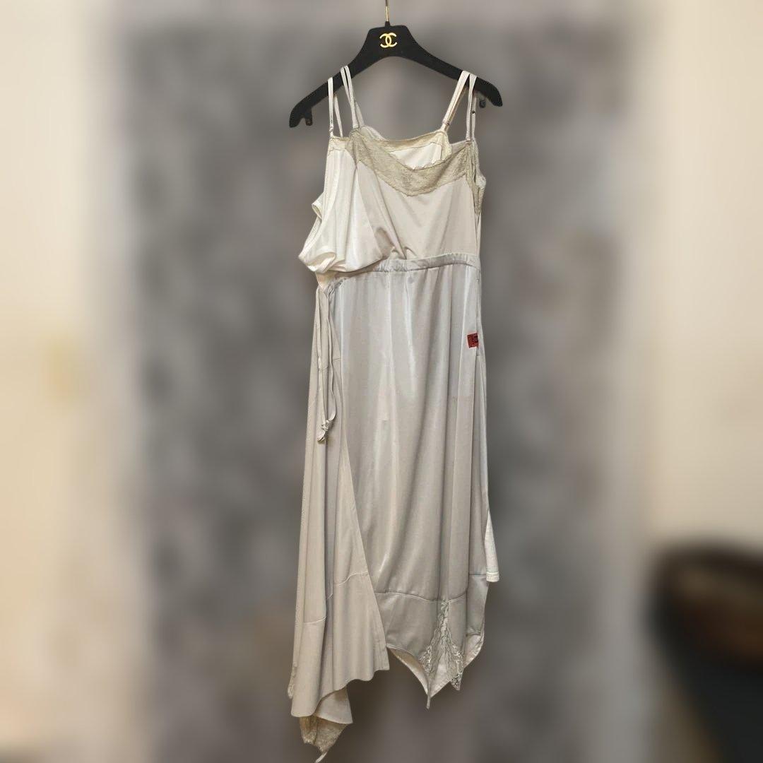 Maisonミハラヤスヒロ キャミワンピース ロング丈 レース装飾 ツギハギ