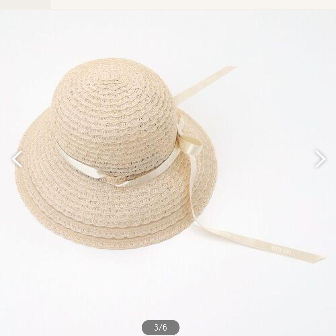 ピンクハウス♡ロゴリボン付きスカラッププレートハット♡新品未使用タグ付き