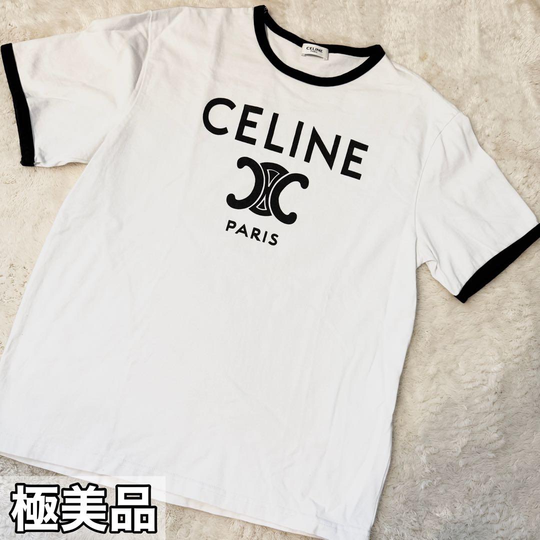 【SA】CELINE　セリーヌ　トリオンフ　PARIS 　白　Tシャツ