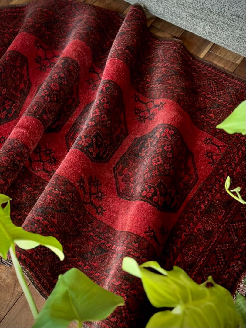 トライバルラグ　ヴィンテージラグ　トルクメン　エルサリ　プリミティブアート　美品