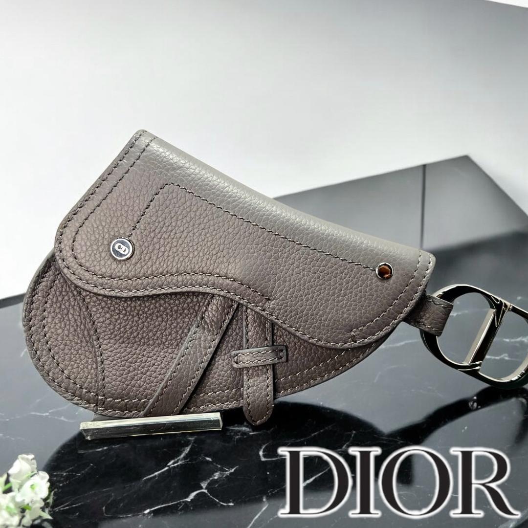✨極美品＆超人気品‼️✨ ディオール サドル キーホルダー ポーチ グレーカラー